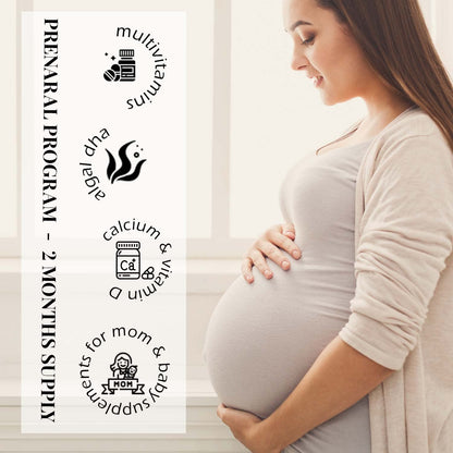 MEG+ Prenatal Supplement DHA Calcium Vitamin | 2-Month Supply 180 Counts |Omega-3 DHA Algal