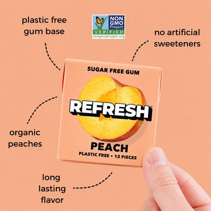 Refresh Sugar Free Chewing Gum with Xylitol, Garden Mint, 12 Pack