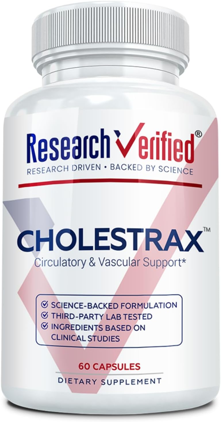 Research Verified Cholestrax - Support LDL and HDL Levels - Berberine, Lecithin, Berry Complex - 60 Capsules - 1 Month Supply - Vegan