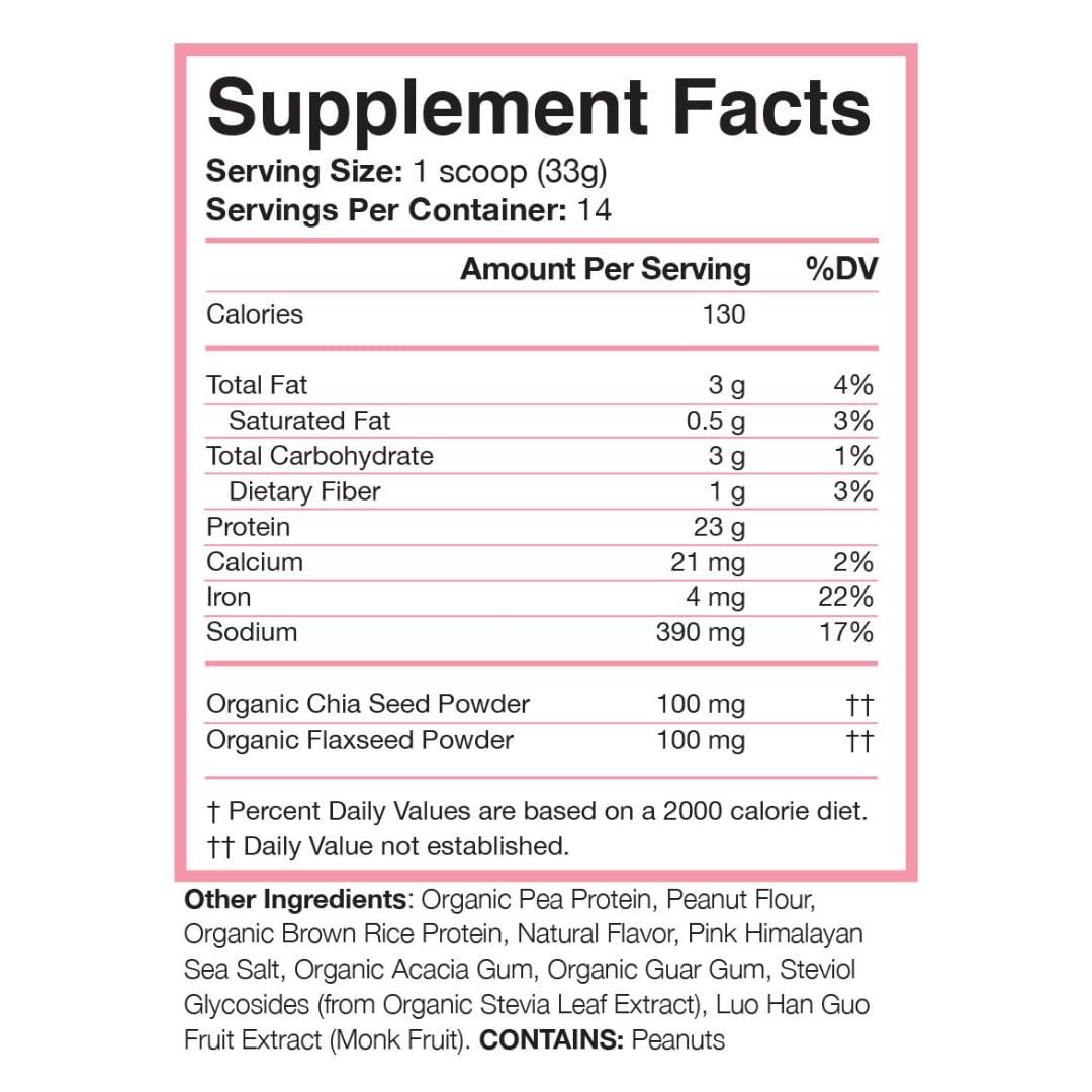 Love Sweat Fitness Organic Vegan Protein Powder for Women | 20g Plant Protein | No Bloat, No Chalk | Vanilla | Sugar Free, Gluten Free, Non-GMO | 28 Servings