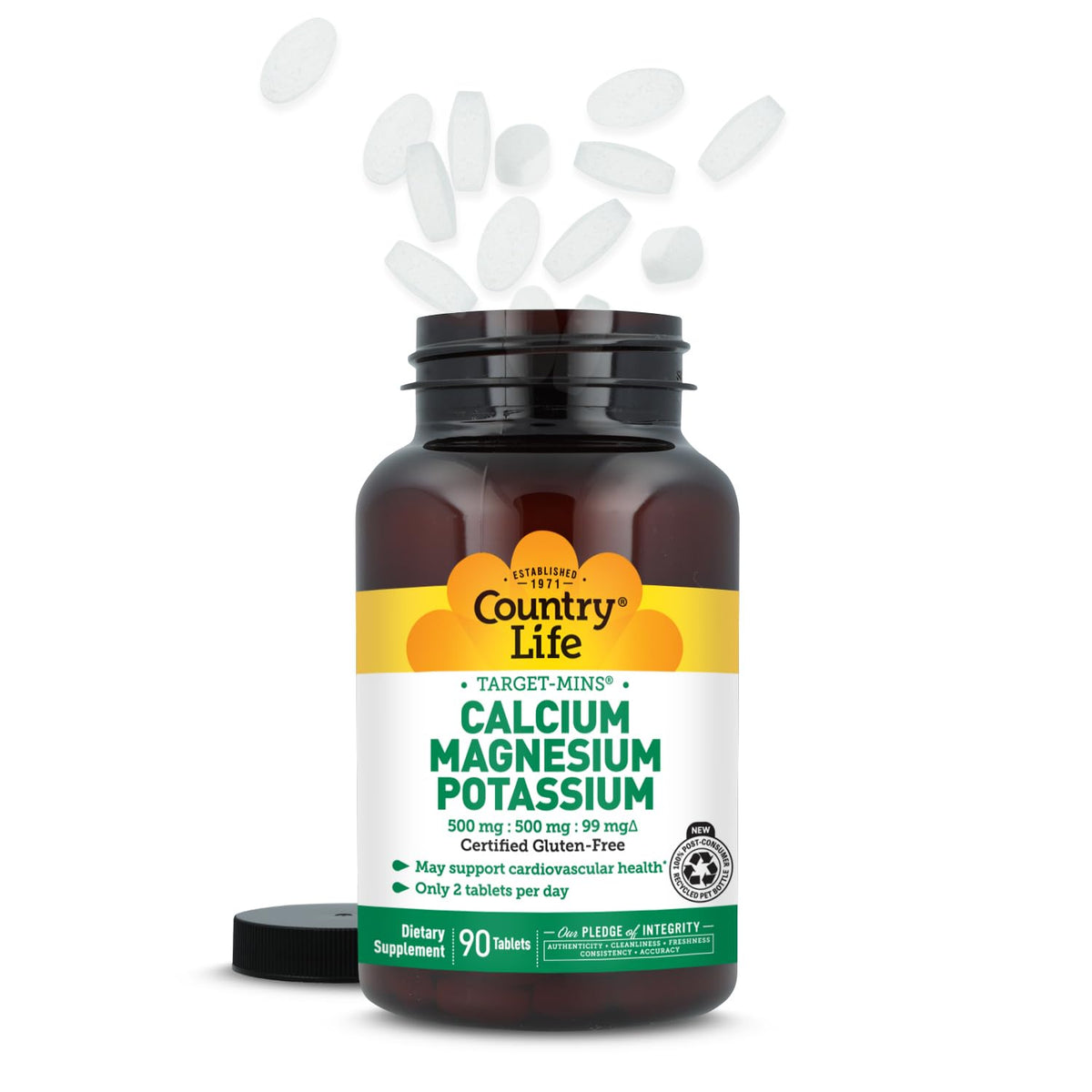 Country Life Target-Mins Calcium Magnesium Potassium, 180 Tablets