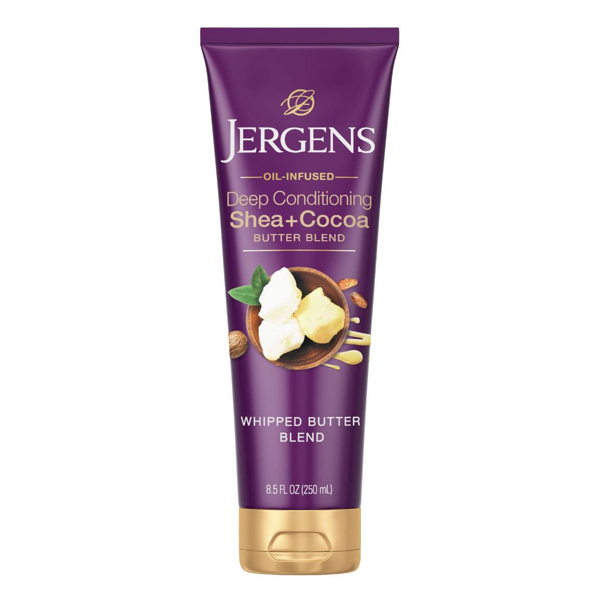 Jergens Shea and Cocoa Whipped Body Butter Lotion, Tone Enriching Hand And Body Lotion for Dry Skin, with Vitamins B3 & E, 8.5 Oz