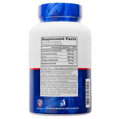 Glucosamine Plus Chondroitin Cream with MSM & Collagen, Supports Healthy Joints, Joint & Muscle Pain Relief, Improves Mobility, Fast Absorption, and Moisturizes Skin, 4 Oz.