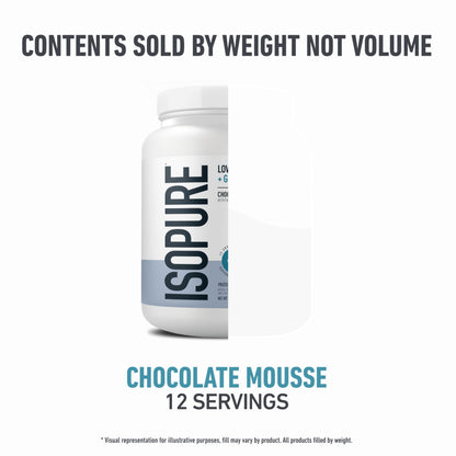 Isopure Protein + Gut Health & Immune Support Powder, Chocolate Mousse, 25g Whey Protein with Prebiotics & Vitamins, 12 Servings (Pack of 1)