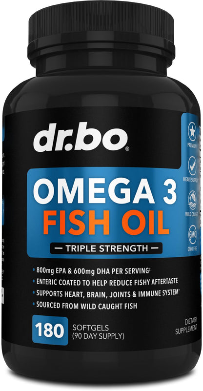 Omega 3 Fish Oil Supplements - Triple Strength Fish Oil Omega 3 Supplements 2000mg EPA DHA Women Men - Triple Strength Natural Omega3 Supplement 2000mg EPA DHA Fatty Acids 1000mg Burpless 60 Softgels