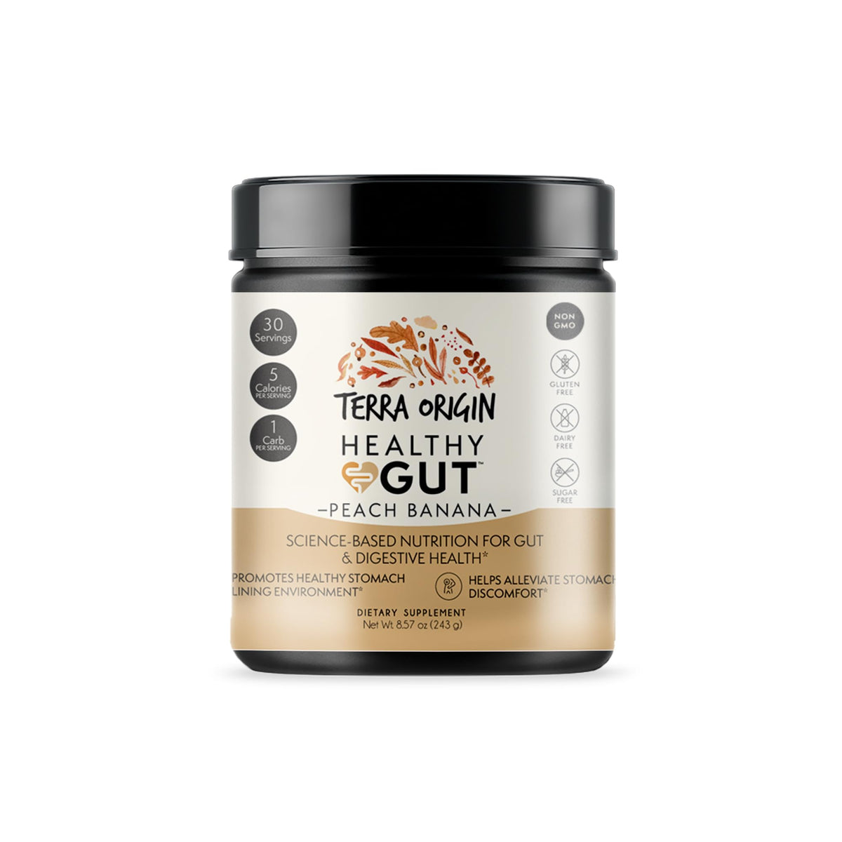 TERRA ORIGIN Healthy Gut Powder (Berry Flavor) |30-Servings with L-Glutamine, Zinc, Glucosamine, Slippery Elm Bark, Marshmallow Root and More!
