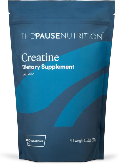 The 'Pause Life Creatine Powder with Creavitalis Muscle Support, 11 OZ | Vegan & gluten free Creavitalis creatine. Supports cognitive, endurance & muscle recovery for men & women. Unflavored, 11 oz