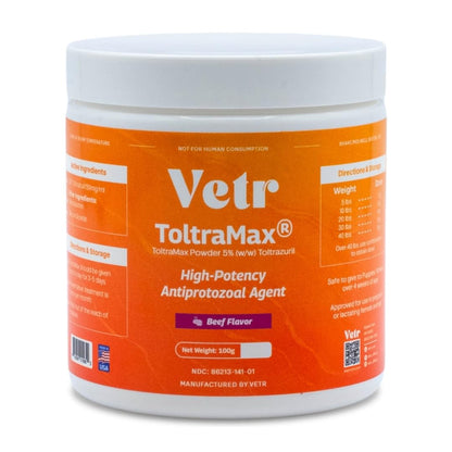 Vetr's Toltramax Toltrazuril Powder for Horses, Dogs, Cats, 100g (10.0%, Chicken)
