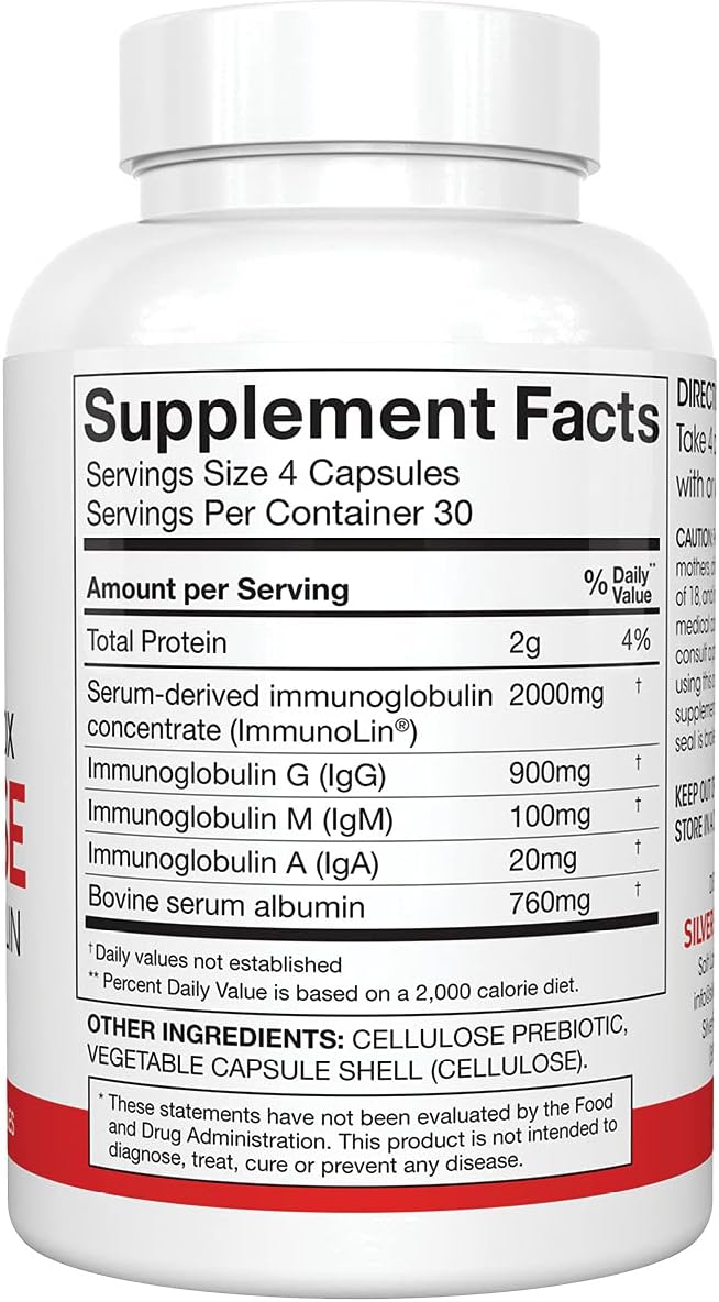 Silver Fern Cleanse - Daily Gut - 1 Bottle - 120 Capsules - 30 Day Supply | Immunoglobulin G, A & M -(IgG, IGA, IgM) - Digestive System & Immune System Support - Postbiotic
