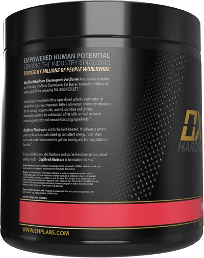EHP Labs OxyShred Hardcore Super Dosed Pre Workout Powder - Preworkout Powder with L Glutamine & Acetyl L Carnitine, Energy Boost Drink - 275mg of Caffeine - Watermelon Candy, 40 Servings