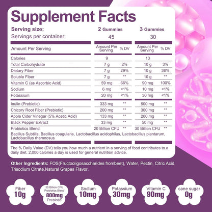 Fiber Gummies (Grape Flavor+ Apple Flavor)