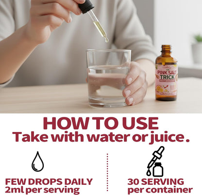 Pink Salt Trick Drops – Lemon Flavor – Convenient Liquid Formula for Daily Wellness, Energy & Balance – 60 mL
