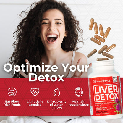 Health Plus Liver Cleanse Capsules, 60-Count | Herbal formula with milk thistle, dandelion and turmeric root; may support liver function and body's natural detox process