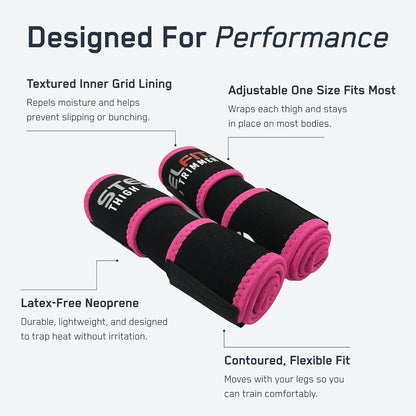 SteelFit Thigh Trimmers for Women & Men - Latex-Free Neoprene Thigh Slimmer | Trainer Wraps for Increased Circulation, Heat & Sweat - Adjustable Non-Slip Fit, Moisture-Wicking Lining - One Size Fits Most