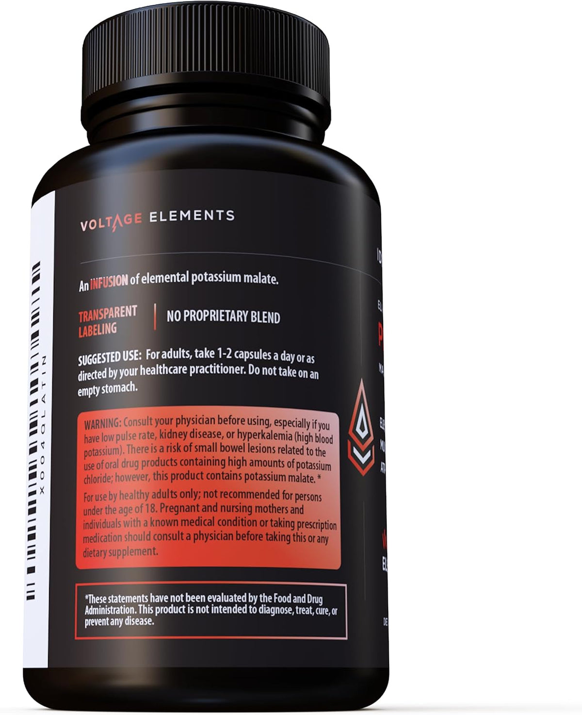 High Potency Potassium Malate 1300mg – Potassium Supplement for Electrolyte Balance, Heart, Muscle & Nerve Function – Elemental Potassium 500mg – Vegan – 240 Capsules
