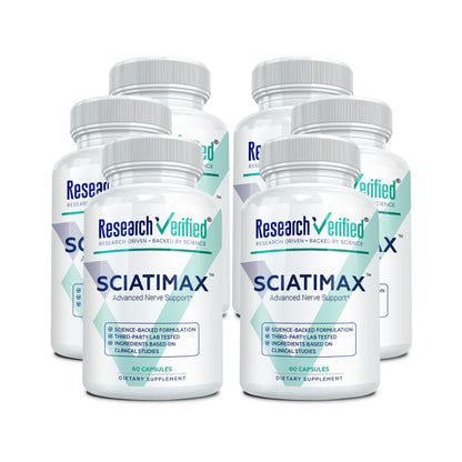 Research Verified Sciatimax – Sciatica & Nerve Support with B Vitamins, Magnesium, Corydalis, Boswellia & Alpha Lipoic Acid – 60 Vegan Capsules