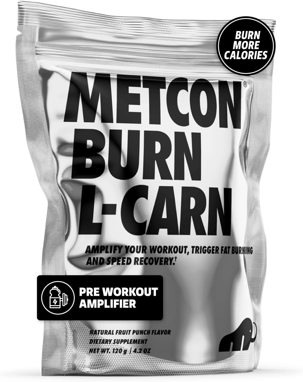 MetCon L-Carn Pre Burn - All Natural Fruit Punch and Non Stimulant Fat Burner for Pre-Workout with L-Carnitine Thermogenic (120g)