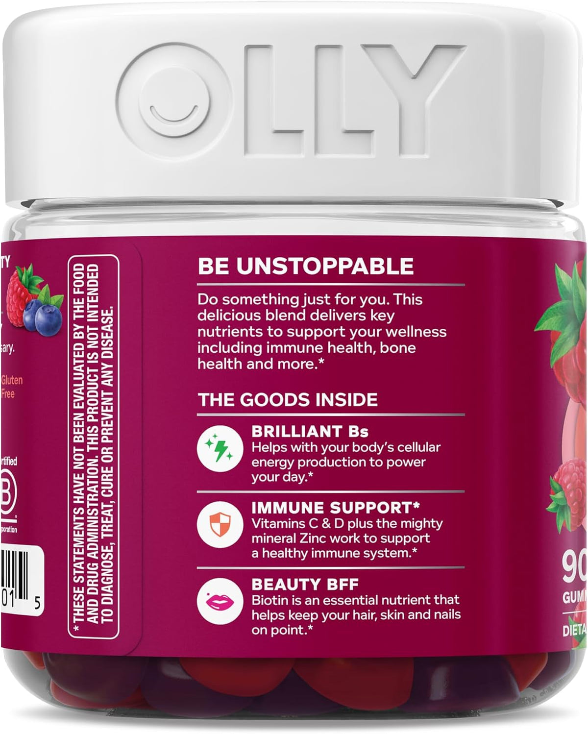 OLLY Women's Multivitamin, Supports Overall Wellness,* Biotin - 90 Count