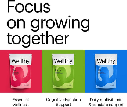 Wellthy Focus Cognitive Function, Focus, and Memory Supplement for Memory, Creativity, and Motivation (30 Days)