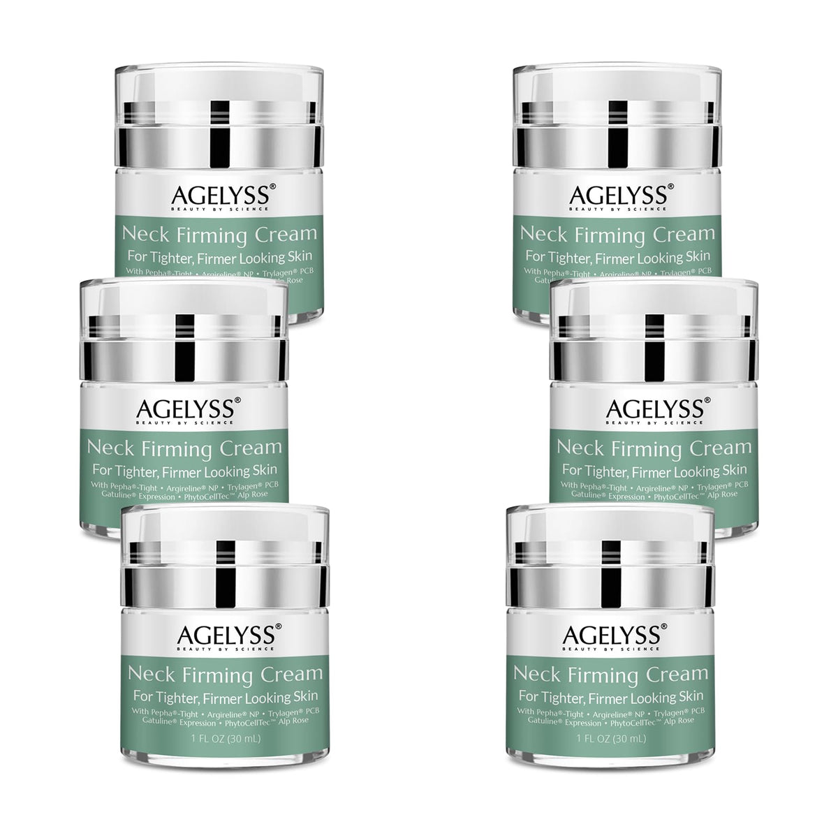 Agelyss Neck Firming Cream - With Pepha-Tight and Gatuline Expression - Paraben-Free, Cruelty-Free, Vegan - 1 FL OZ - Pack of 1