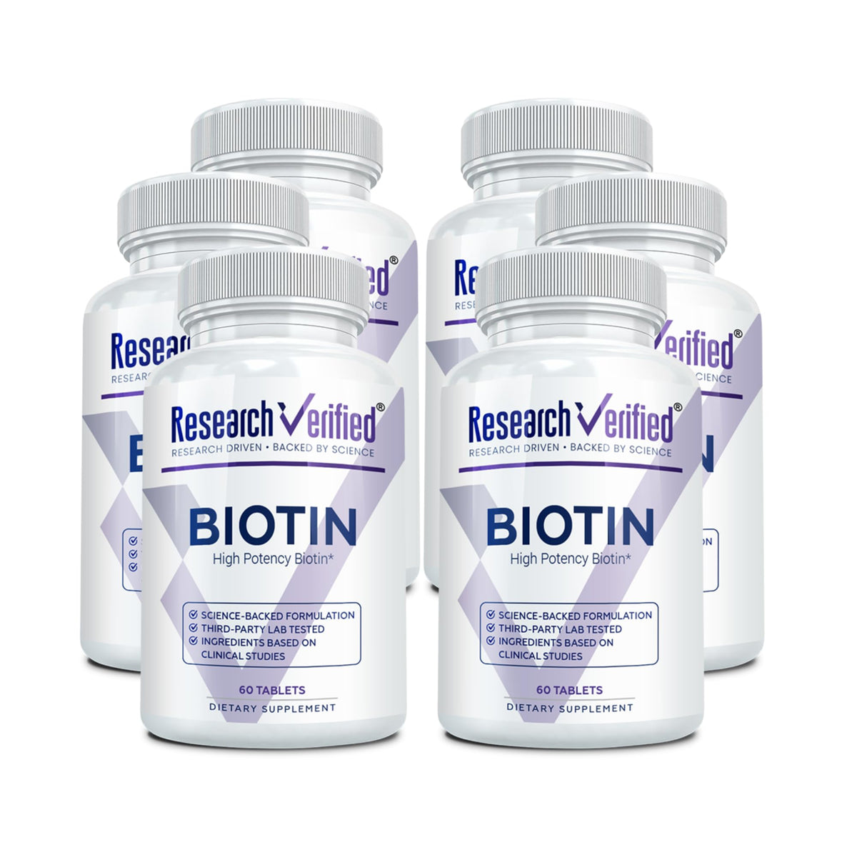 Research Verified Biotin – Pure Extra Strength Biotin 10000mcg – Hair Skin and Nails Vitamin – Third-Party Tested, Made in USA – 60 Vegan Tablets