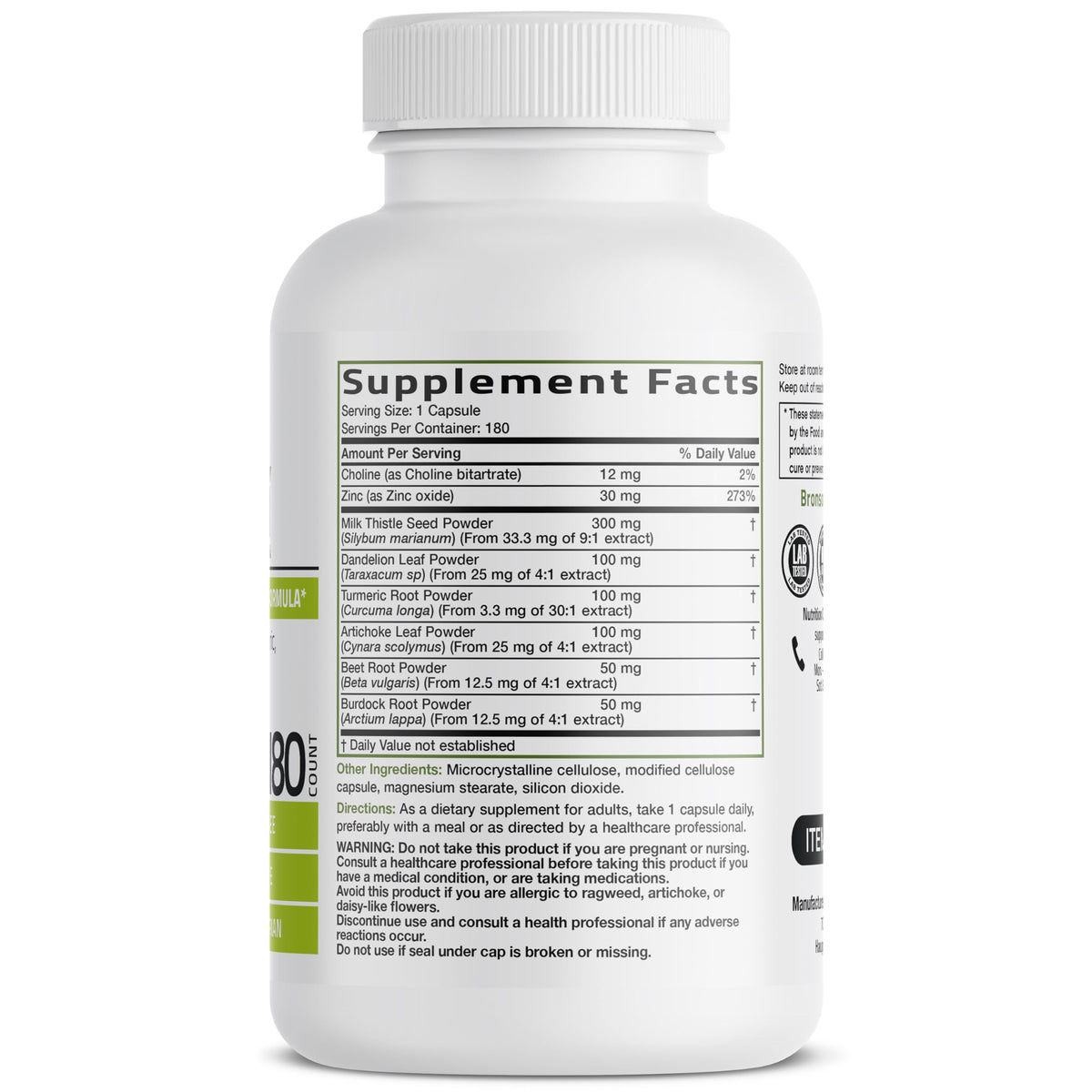 Bronson Liver Detox Advanced Detox & Cleansing Formula 60 Capsules | Liver Health Support with Milk Thistle, Dandelion Extract, Turmeric, Artichoke Leaf & Beet Root, Non-GMO, Soy-Free