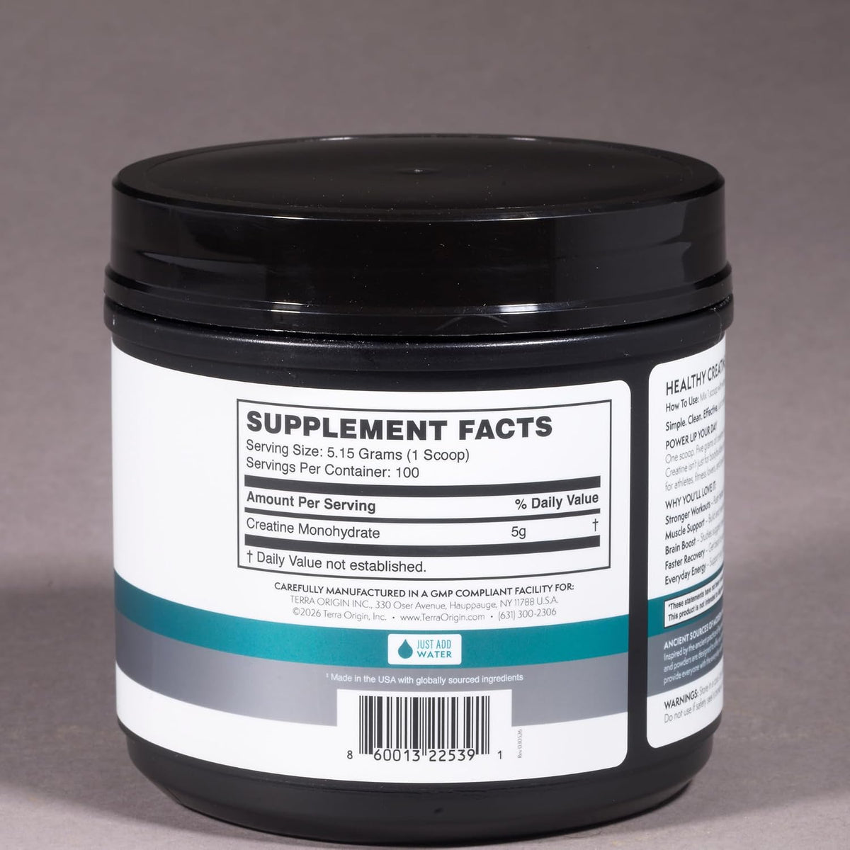 TERRA ORIGIN Creatine Monohydrate Bundle | 130 Servings Stick Pack and Jar Combo | Support for Muscle and Cognitive Performance* | Unflavored, Gluten Free, Zero Sugar