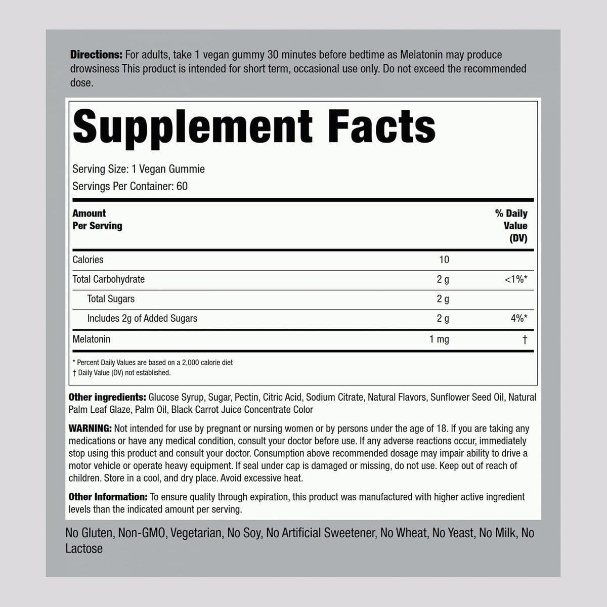 Piping Rock Melatonin Gummies 1 mg | 60 Count | Low Dose Supplement for Kids and Adults | Cherry Pomegranate Flavor | Vegan, Non-GMO, Gluten Free