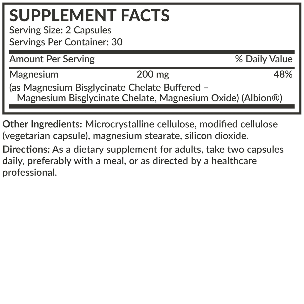 Futurebiotics Magnesium Glycinate 200 MG per Serving Chelated for High Absorption, Gentle On Stomach, Non-GMO, 60 Vegetarian Capsules