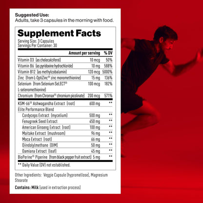 Mdrive Elite Multi - Natural Energy, Strength, Stress Relief, Lean Muscle, Immune Health Support from Zinc, Selenium, Manganese & Vitamin D, Enzymes for Digestive Support