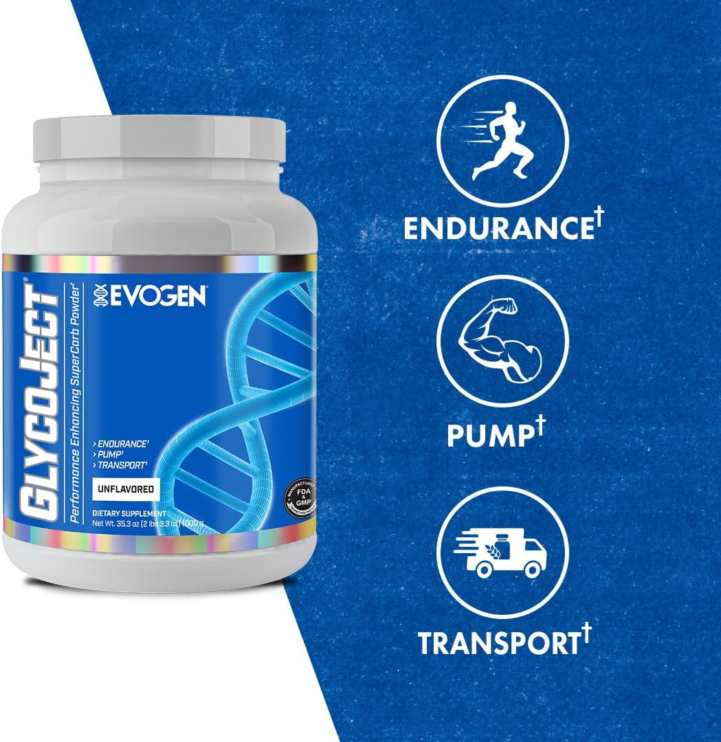 Evogen GlycoJect Karbolyn Super Carb Powder | Unflavored | 37 Servings | Fast-digesting fuel with citrulline malate for rapid glycogen replenishment, endurance, muscle pumps and recovery