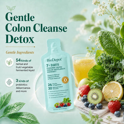 7 Day Gut Cleanse & Daily Liquid Probiotic Support Bundle, 14pack | Gut health wellness routine with 7-day cleanse + 10-strain liquid probiotics, prebiotics & postbiotics for microbiome balance
