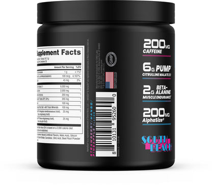 Bucked Up Pre Workout - Best Tasting - 6 Grams Citrulline, 2 Grams Beta Alanine Non Proprietary Blend, Powder (Strawberry Kiwi)