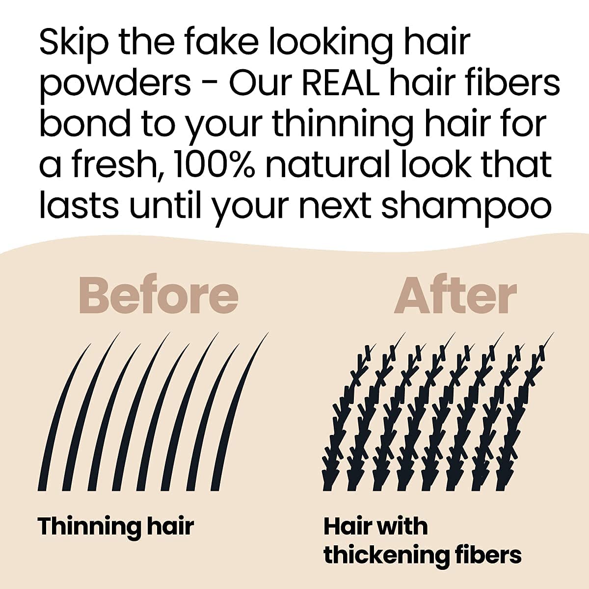 Hair Illusion 100% Natural Human Hair Fibers Not Synthetic for Men and Women, Premium Hair Building Formulation, Large, 38 g Bottle, Jet Black