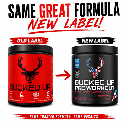 Bucked Up Pre Workout - Best Tasting - 6 Grams Citrulline, 2 Grams Beta Alanine Non Proprietary Blend, Powder (Strawberry Kiwi)