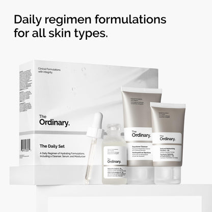 The Ordinary The Daily Set, Daily Skincare Routine with Squalane Cleanser, Hyaluronic Acid 2% + B5, and Natural Moisturizing Factors + HA | Skin Care Set
