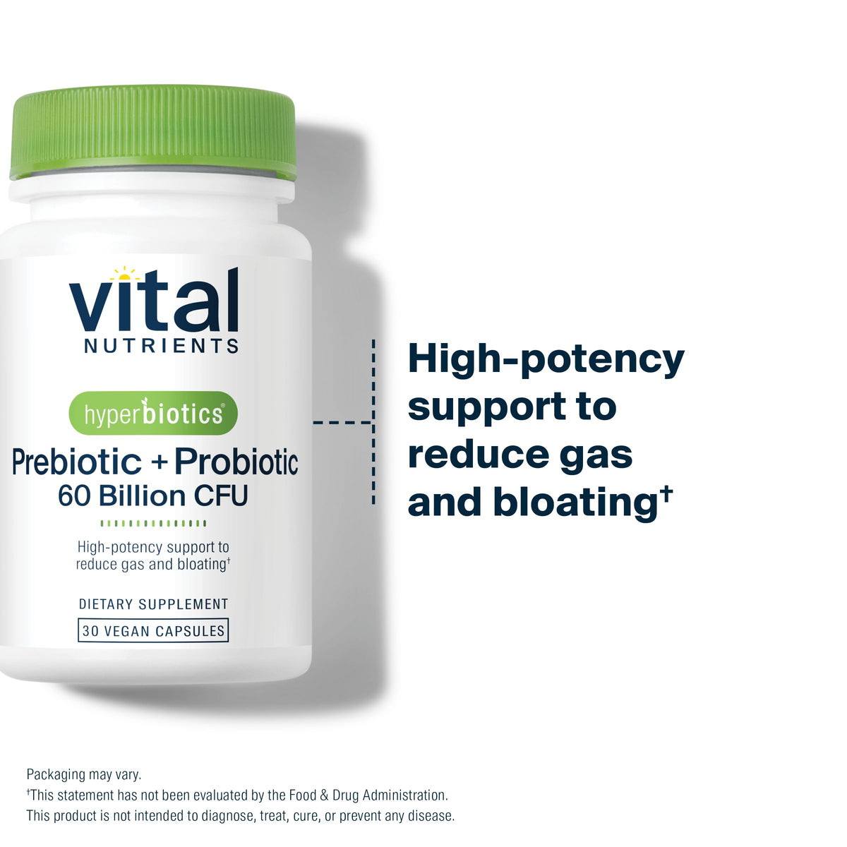 Hyperbiotics Vital Nutrients Prebiotic and Probiotic for Women and Men | 60 Billion CFU | Pre and Probiotics Supports Digestive Health, Constipation, Diarrhea, Gas & Bloating | 60 Vegan Capsules