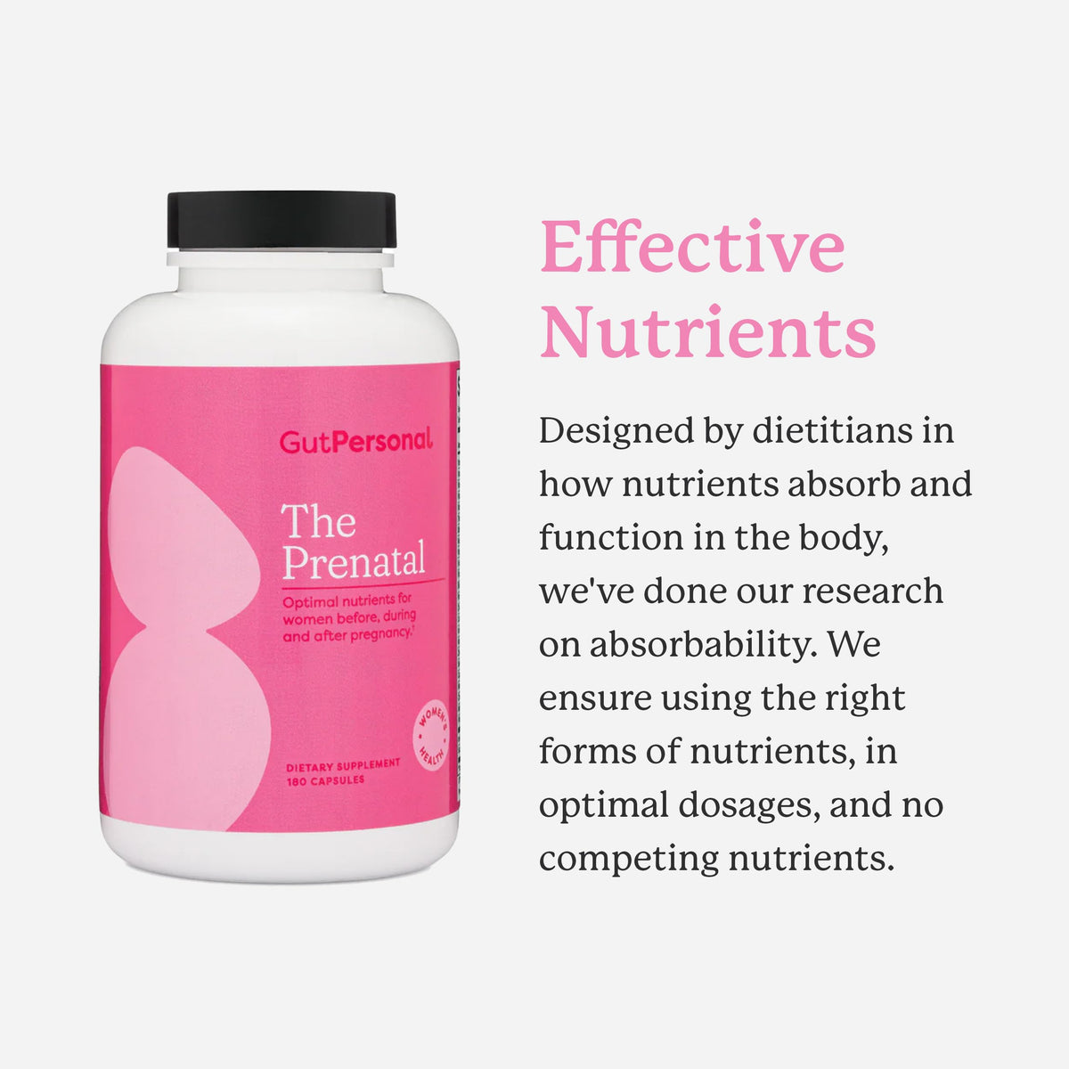 GutPersonal The Prenatal Supplement, Alleviates Morning Sickness and Contains Essential Nutrients