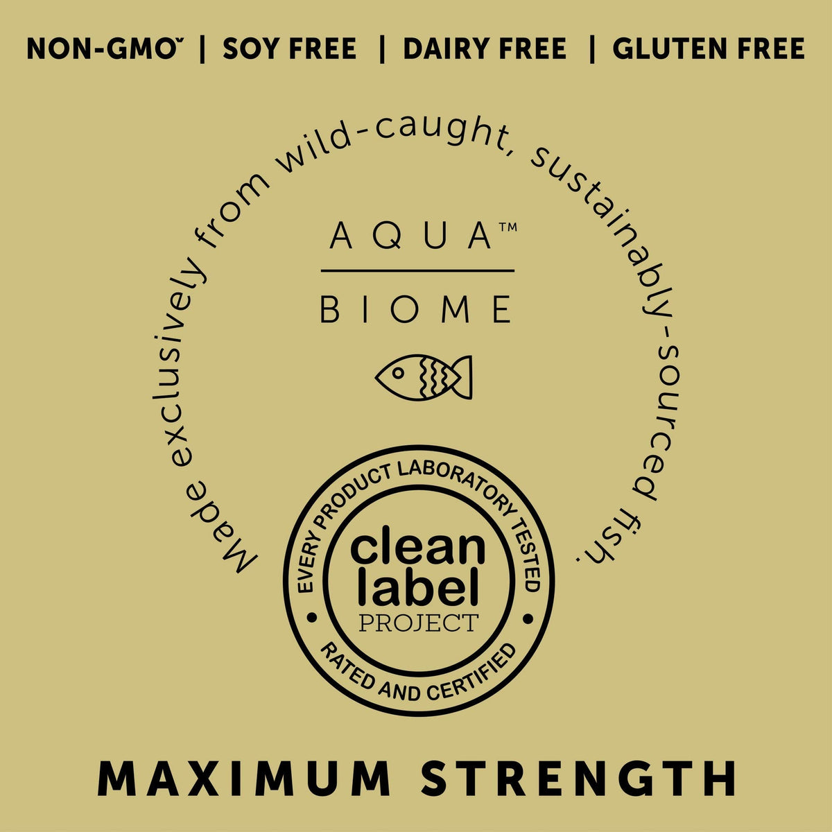 Aqua Biome by Enzymedica Omega 3 Fish Oil Maximum Strength - 120 Softgels | Fish Oil Omega 3 Fatty Acid Supplement for Women & Men, Source of DPA, EPA, & DHA, Heart & Brain Health Support, Gluten Free