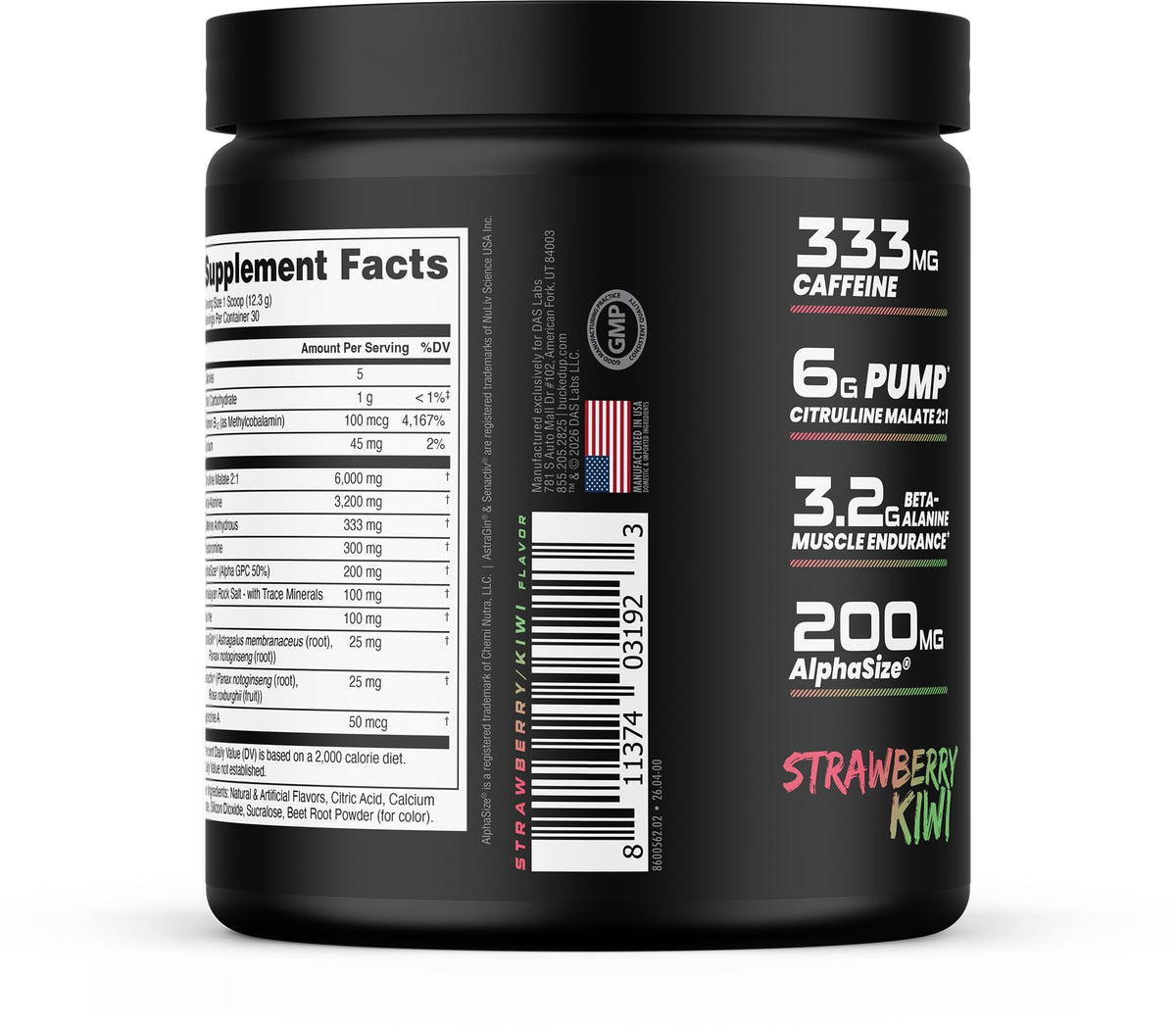 Bucked Up - Woke - HIGH STIM Pre Workout - Best Tasting - Focus Nootropic, Pump, Strength and Growth, 30 Servings (Rocket Pop)