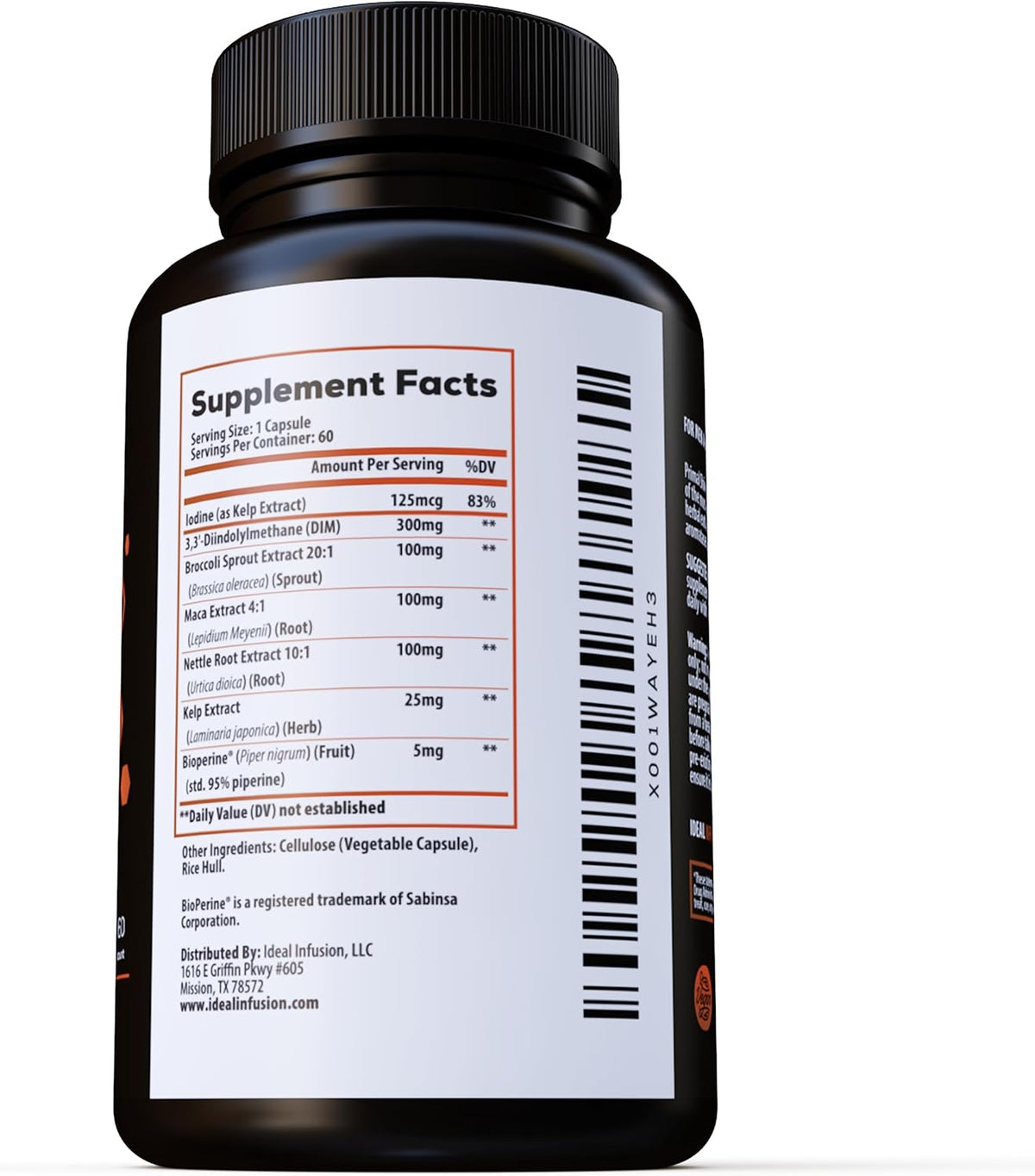 Estrogen Blocker and Hormone Balance for Men & Women: DIM 300mg Supplement with BioPerine - 20x Potency Broccoli Sprout Extract with Kelp Extract Iodine for Liver & Thyroid Health (60 servings)