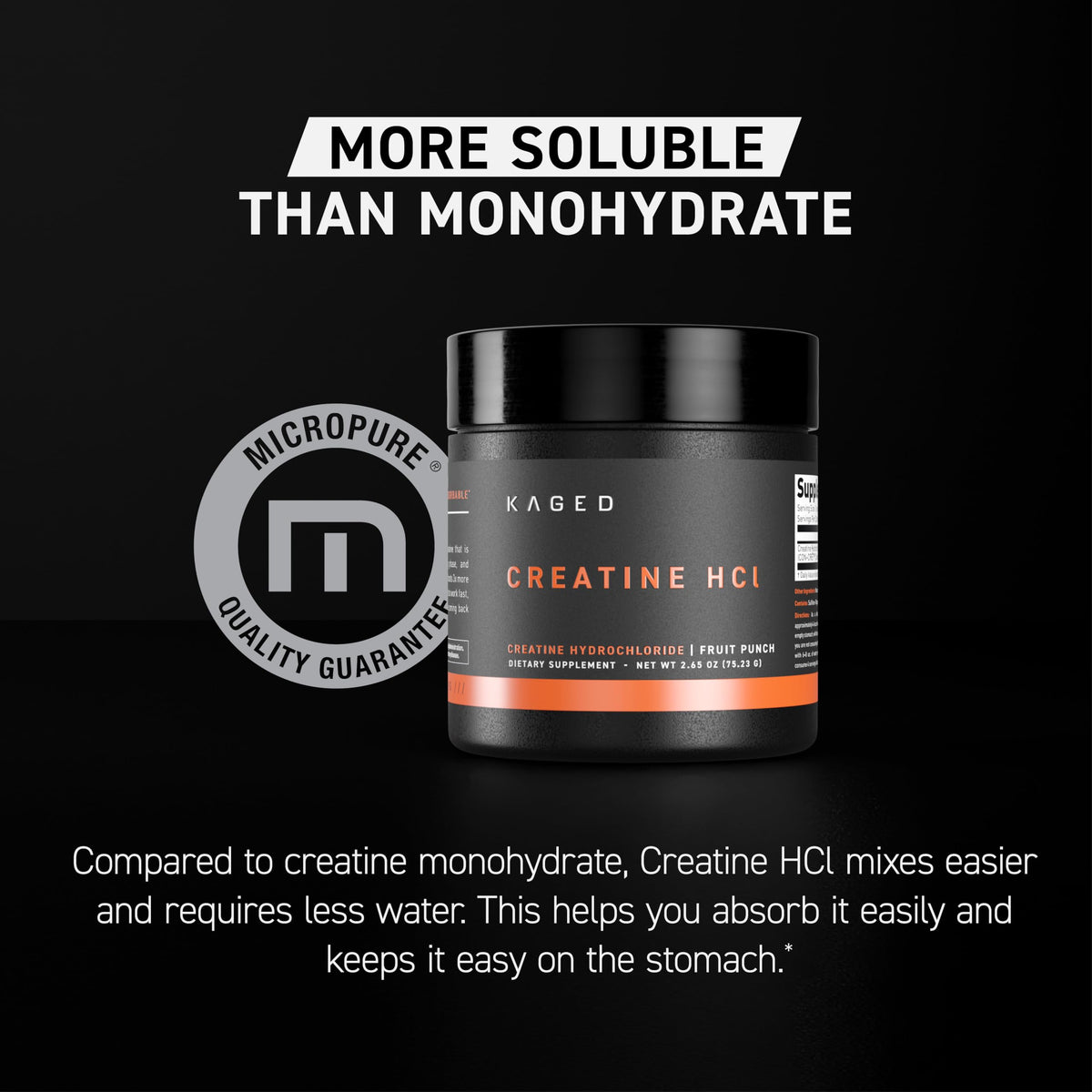 Kaged Creatine HCl Capsules | 7X Concentrated vs Mono | Muscle Building & Recovery | High Absorption | No Bloating | Creatine for Men & Women | Vegan, Gluten Free | Unflavored | 75 Servings