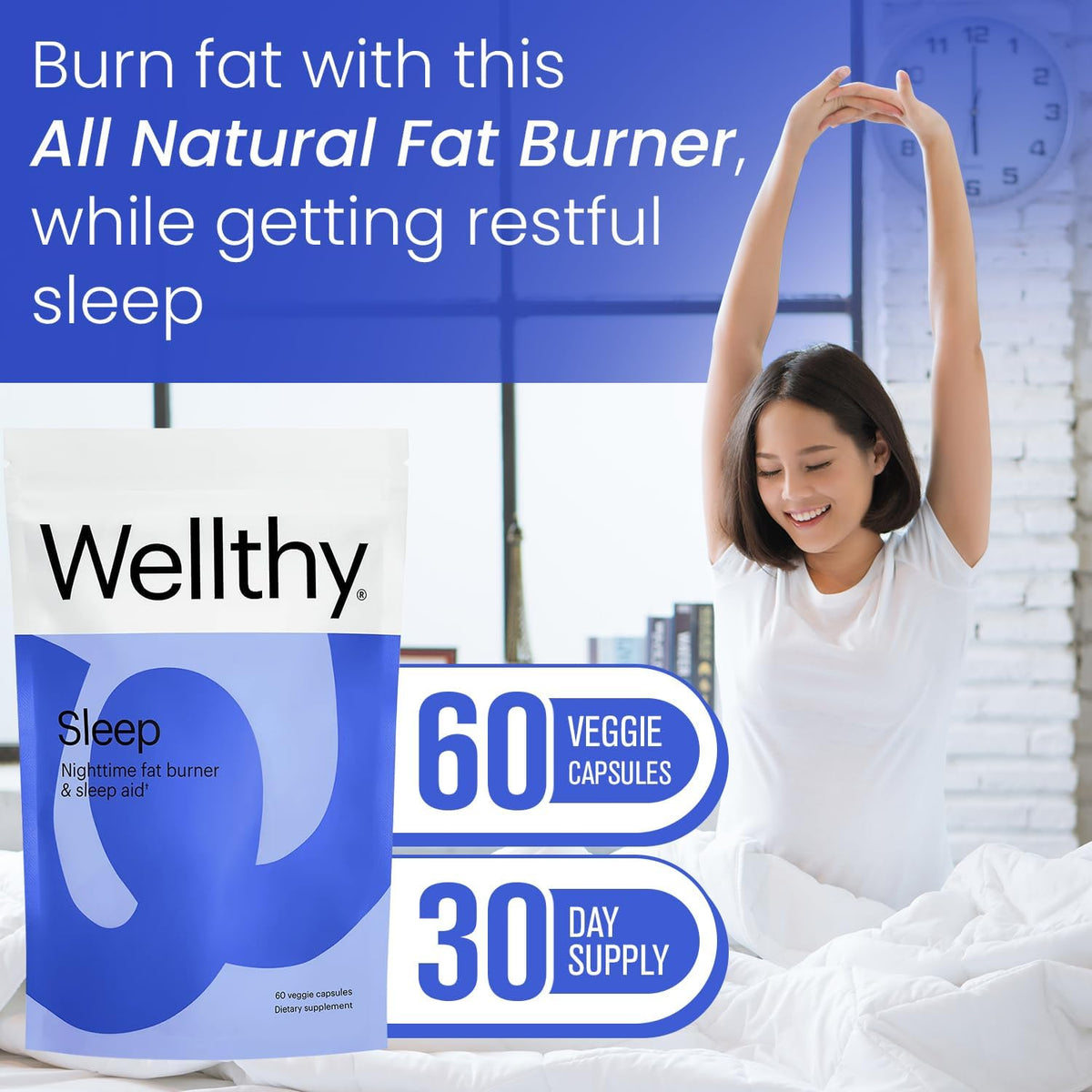 Wellthy Daily Multivitamin & Night Time Weight Loss Bundle - Healthy Skin, Hair, Nails & Sleep Support