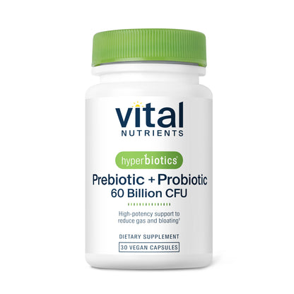 Hyperbiotics Vital Nutrients Prebiotic and Probiotic for Women and Men | 60 Billion CFU | Pre and Probiotics Supports Digestive Health, Constipation, Diarrhea, Gas & Bloating | 60 Vegan Capsules