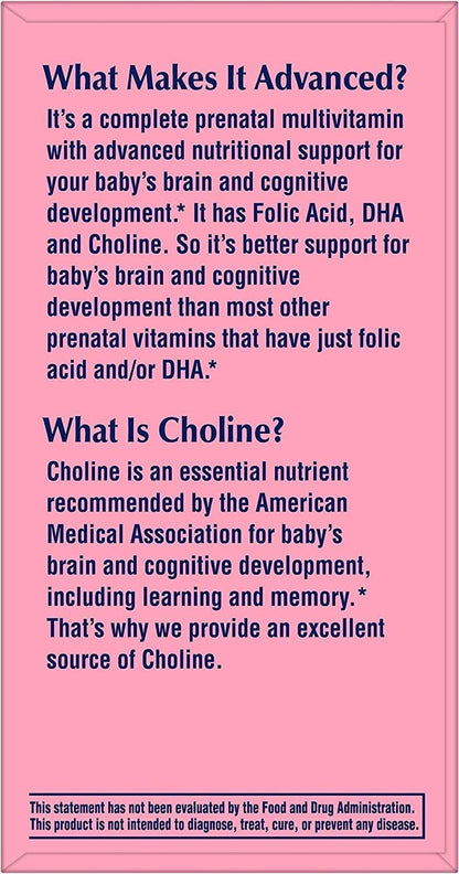 One A Day Women’s Prenatal Complete Multivitamin with Choline, Folic Acid, Omega-3 DHA & Iron
