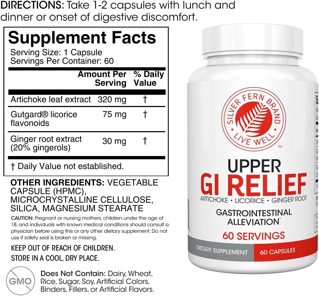 Silver Fern Brand - Upper and Lower GI Digestion Support Kit - GI Relief and Digestive Enzymes Bundle