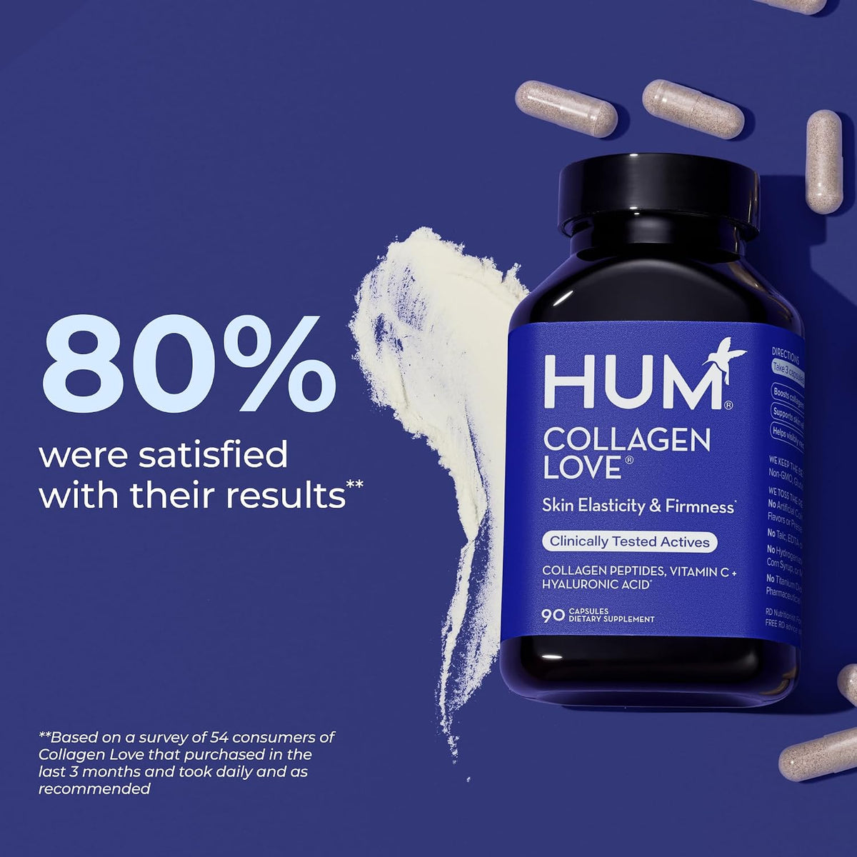 HUM Collagen Love Collagen Peptides Capsules, Firm Skin Support, 90 Count