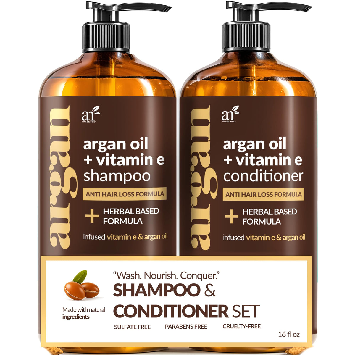 ArtNaturals Argan Oil Shampoo & Conditioner Set, 16 fl oz