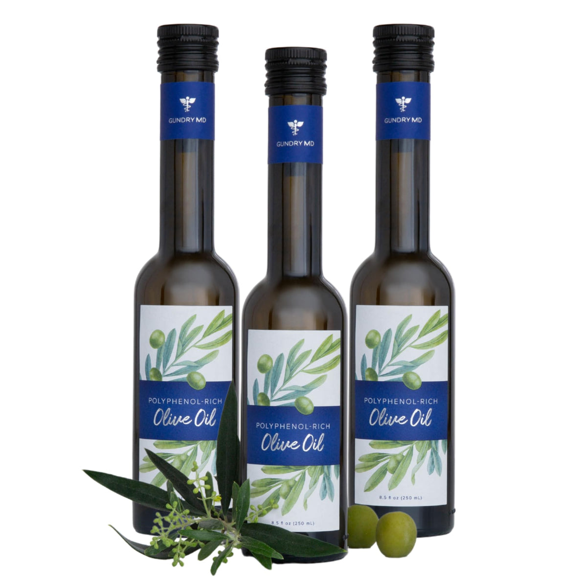 Gundry MD® Organic Extra Virgin Polyphenol-Rich Moroccan Olive Oil | Robust & Peppery Flavor, Cold Pressed, Wellness Supplement, USDA Organic, Best Results when Consumed as Supplement Shot
