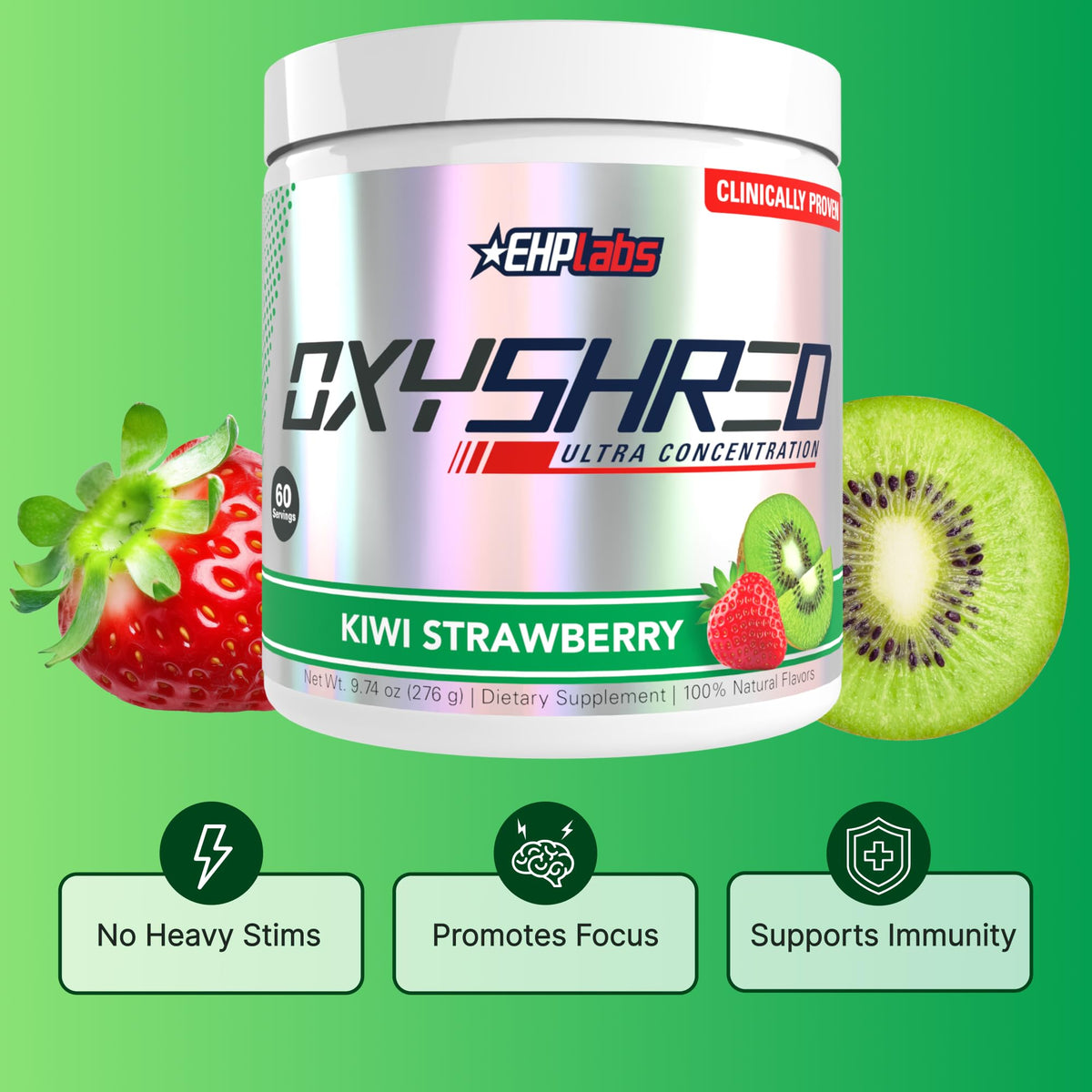 EHP Labs OxyShred Pre Workout Powder - Preworkout Powder with L Glutamine & Acetyl L Carnitine, Energy Boost Drink - Cosmic Blast, 60 Servings